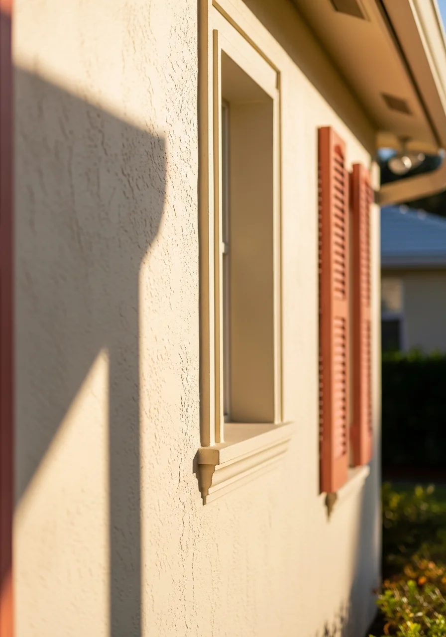 Close-up of a well-maintained home exterior in a Palm Beach County neighborhood.